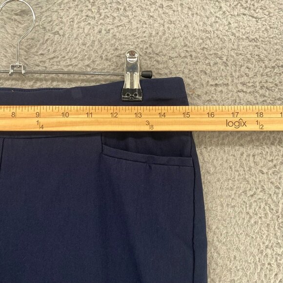 Chicos Pants Womens 0 US 4 Navy Stretch Pull On 4 Pockets Straight Leg Office - Picture 8 of 12
